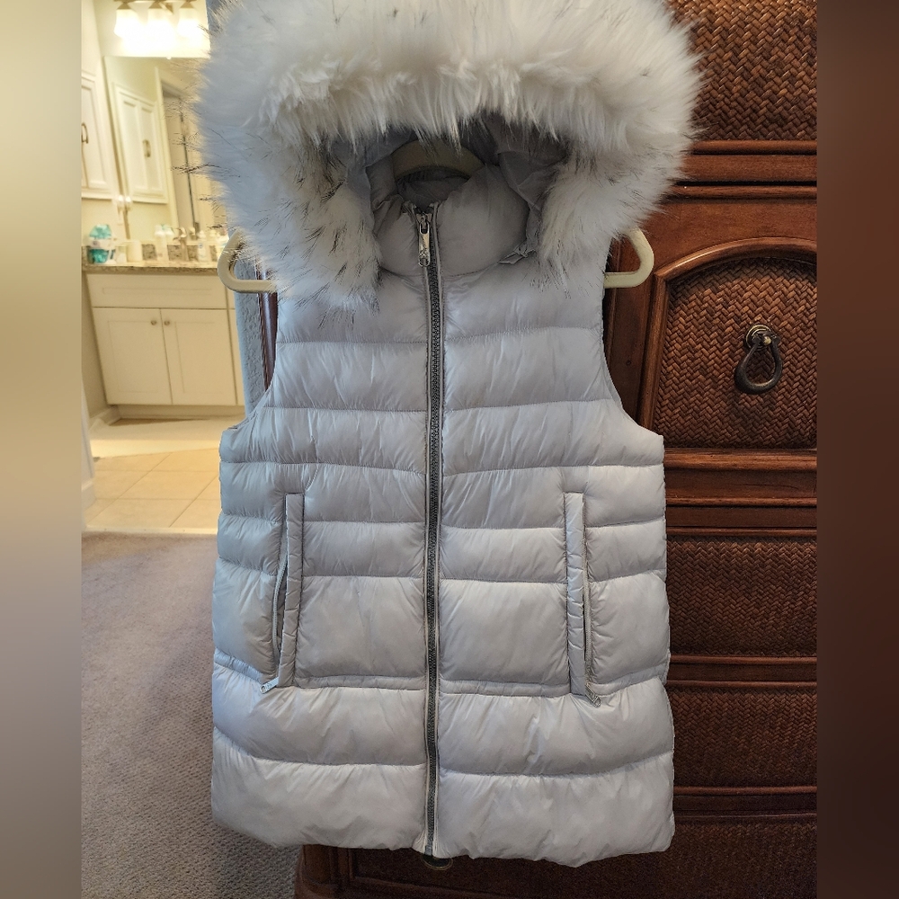Sam Edelman Silver Quilted Puffer Vest